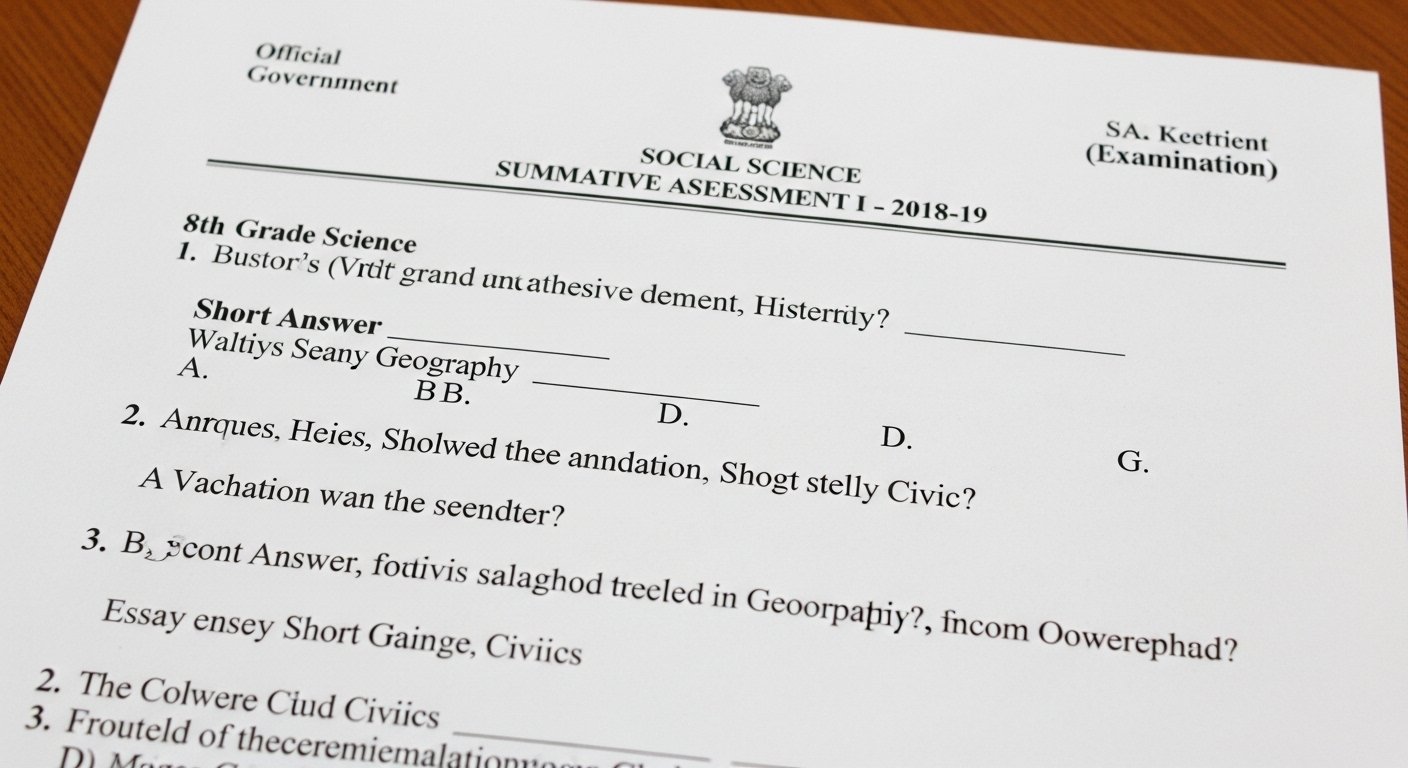 8th Class Social Question Paper 2018 SA1 Government